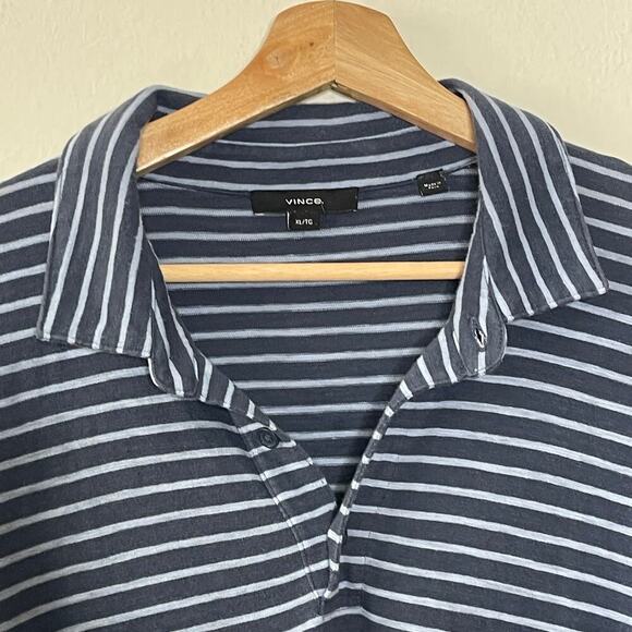 VINCE  MEN'S  STRIPED COTTON  POLO SHIRT SIZE XL/TG - Picture 6 of 8